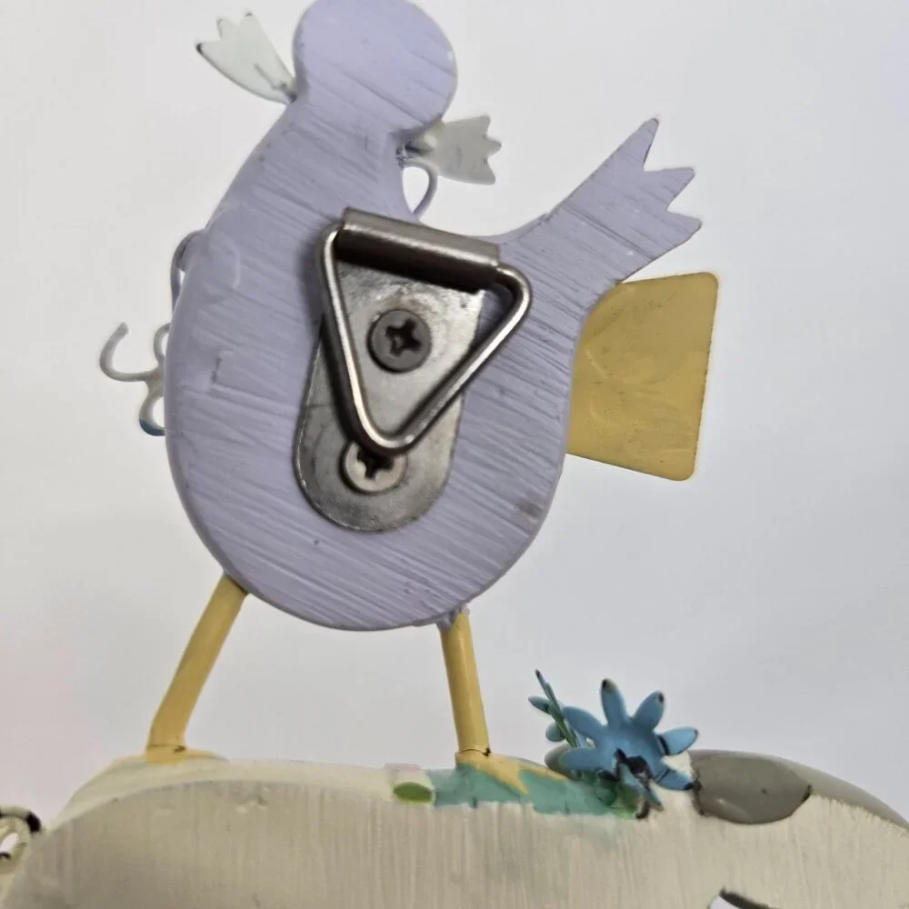 Farm Animal Hooks Whimsical Painted Chicken and Sheep Hangers Spring Pastel 6.5